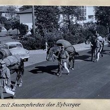 Tross mit Saumpferden der Kyburger